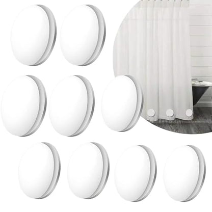 Shower Curtain Weights, 4Pcs White Magnetic, Waterproof Heavy Duty Curtain Liners Bottom, Bathroom Curtain Clips