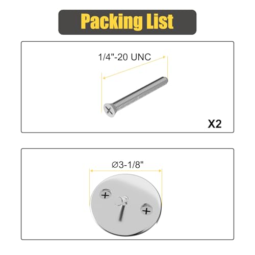 Trip Lever Bathtub Overflow Faceplate, Chrome | Trip Levers Tub Overflow Drains Cover with Matching Screws - color: Chrome Cover