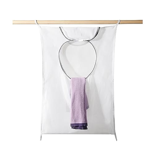 Hanging Breathable Nylon Laundry Bag with Round Zipper Opening, Mesh Design, Durable Tear-Resistant Material, Space-Saving Storage Solution for Bathroom, Dorm, and Home Use