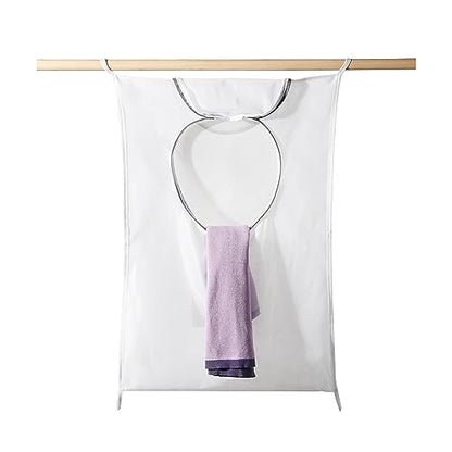 Hanging Breathable Nylon Laundry Bag with Round Zipper Opening, Mesh Design, Durable Tear-Resistant Material, Space-Saving Storage Solution for Bathroom, Dorm, and Home Use