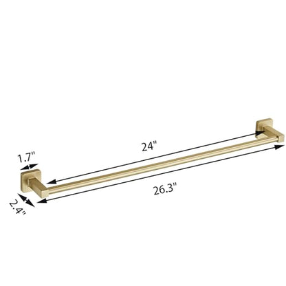 Wall Mounted Towel Rack for Bathroom, 24 Inch Brushed Light Gold Towel Bar with Stainless Rack and Hand Towel Holder, Bathroom Towel Racks and Shower Towel Rack (Gold, 26 Inch) - color: Brushed Light Gold, size: 24In