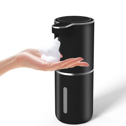 Automatic Soap Dispenser – Touchless Foaming Soap Dispenser 400ml USB Rechargeable Dispenser Electric Wall Mounted 4levels Adjustable Foam Dispenser Pump for Bathroom Kitchen Dish Soap(Black) - color: Black, style: Foam