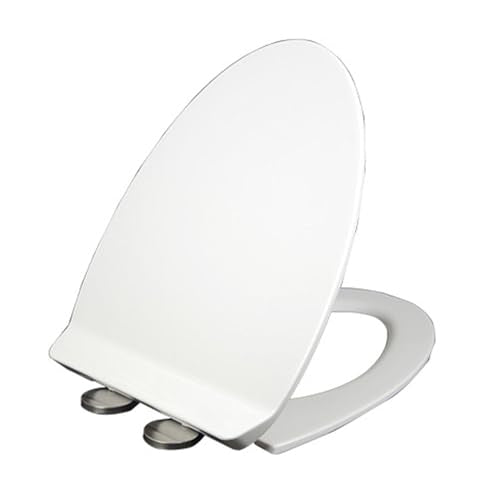 Slow Close Toilet Seat, V Shaped Toilet Seat with Adjustable Hinge, Quick-Release, Easy to Install Also Easy to Clean, Never Loose, Quiet-Close Lid and Seat, PP, White,01B (01B) - size: 01B