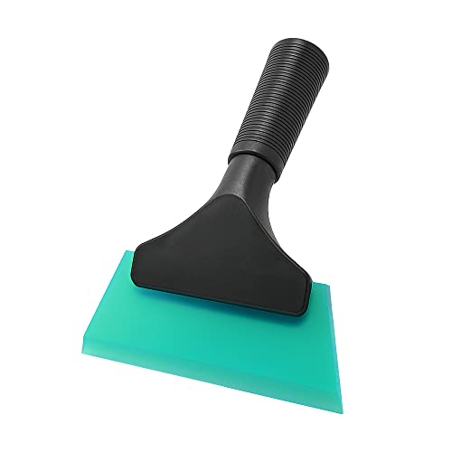 FOSHIO Small Squeegee with 5 Inch Light Blue Rubber Blade Mini Wiper Window Tinting Tools for Mirror Glass Window Cleaner with Non-Slip Handle - color: Tb Blue
