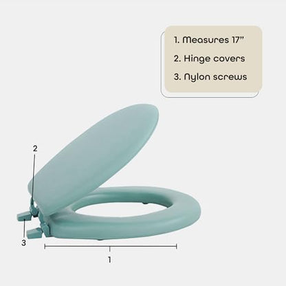 Soft Standard Vinyl Toilet Seat, Light Green, 17 in | Toilet-Seat Construction: Contoured Seat Profile and Durable Finish Create a Polished Fixture Update. - color: Light Green, size: 17 Inch, style: Vinyl