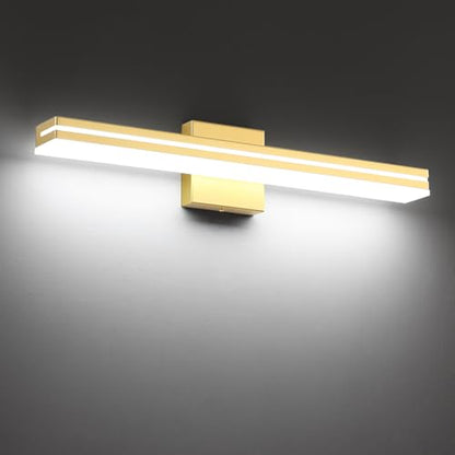 SineRise 24-Inch LED Modern Bathroom Vanity Light Bar, Gold Modern Acrylic Bathroom Wall Lighting Fixtures Over Mirror (Cool White 6000K) - color: Gold-Cool White, size: 24-Inch