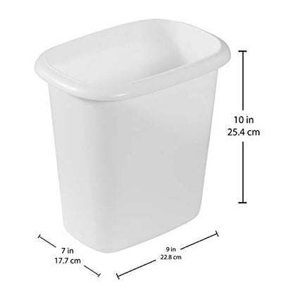 Rubbermaid Vanity Trash Can/Wastebasket 1.5-Gallons/6-Quarts White for Under Counter/Kitchen/Office/Bedroom/Bathroom - size: 1 Pack