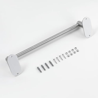 HITSLAM Self Adhesive and Screw Mounted Towel Bar, Adjustable 13.4-24 Inch Wall Mount Towel Holder, SUS304 Stainless Steel Bathroom Towel Rack, Brushed Nickel - color: Brushed Nickel
