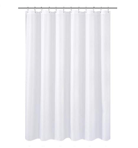 N&Y HOME Short Shower Curtain or Liner Fabric 66 inches Length, White | Diamond Patterned, Hotel Quality, Washable, Water Repellent, 72x66 Cloth Shower Curtain With Grommets - size: 72"W x 66"L (Pack of 1)
