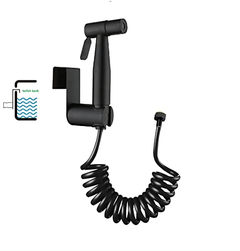 Handheld Bidet Sprayer for Toilet,Bidet Sprayer Holder,Hook Black | Bidet Sprayer Holder for Handheld Shower Wand, Diaper Sprayer,Stainless Steel Bidet Holder - color: Black