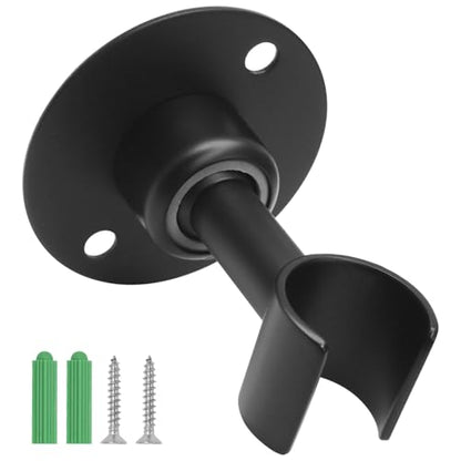 Hordion Shower Head Holder Wall Mount, 360°Adjustable, Black | Handheld Shower Head Holder Bracket, Stainless Steel Showerhead Wand Bracket, Shower Spray Holder