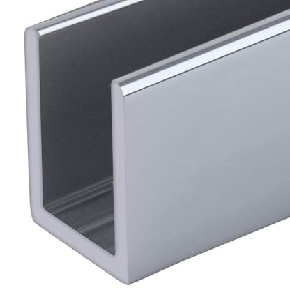 Brixwell SDCD38BA-CCP36 Brite Anodized 3/8" Fixed Panel Shower Door Deep U-Channel - 36" Length - color: Brite Anodized, size: 36"