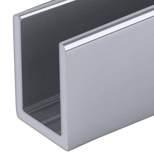 Brixwell SDCD38BA-CCP36 Brite Anodized 3/8" Fixed Panel Shower Door Deep U-Channel - 36" Length - color: Brite Anodized, size: 36"