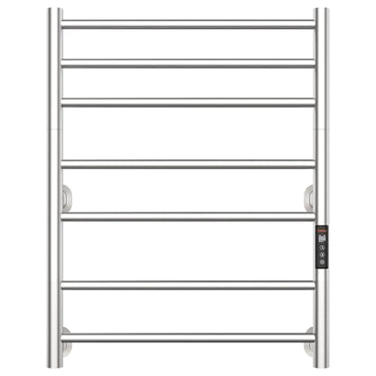 Heated Towel Rack Foldable Smart Dual-Zone APP No-Drill Brushed CA3 - color: Brushed, size: Pro-7Bar H27.56 x W21.65