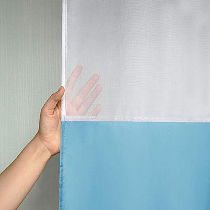 UFRIDAY Light Blue Hotel Spa Style Fabric Shower Curtain with Mesh Window, 72-Inch by 78-Inch - color: Light Blue, size: 72"W x 78"L (Pack of 1)