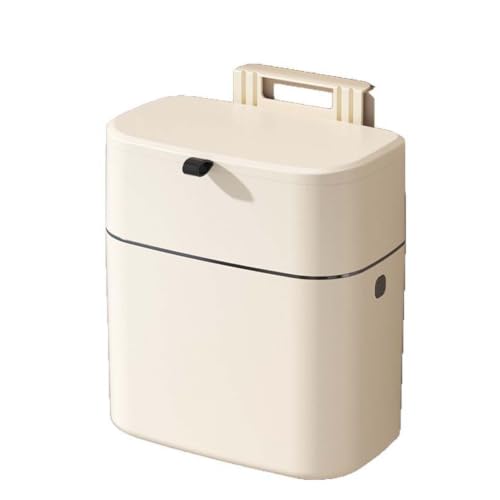 YSUEFIJO Mounted Trash Can with Lid, Wall Hanging Garbage Bin for Kitchen Bathroom Office, Cabinet Door Waste Basket, Space Saving Rubbish Container, Practical Hanging Structure and Easy Use