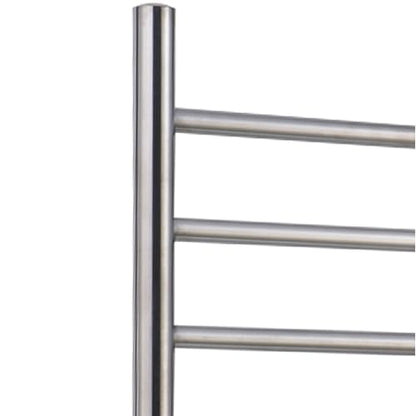 WarmlyYours Barcelona Heated Towel Rack, 8 Bars, Brushed Steel | Freestanding plug-in electric towel warmer, 150W, overheat protection, warms 2 large towels or bathrobes at once
