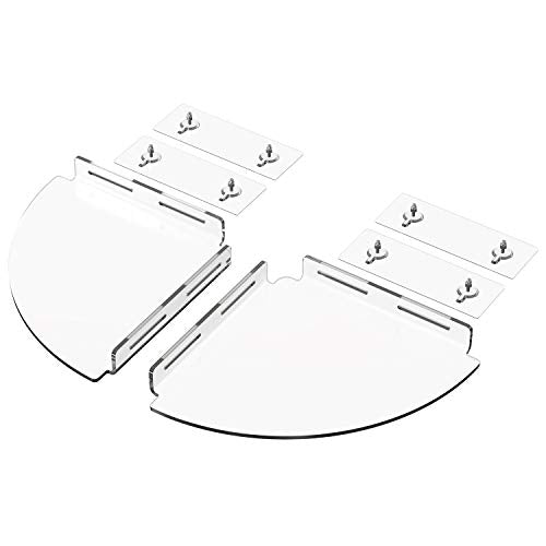 Bakzon Acrylic Corner Shelf 2 Pack, Adhesive Shower Caddy, 0.12" Thick Shatter-Resistant Clear Bathroom Corner Shelves for Tile Wall, No Drill Renter Friendly, 10×10 Inch, 20 lbs Capacity - style: Corner Shelf-Clear