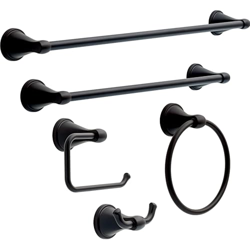 Delta Faucet Becker (1-Pack) Hand Towel Holder, Matte Black, Ring for Bathroom or Kitchen Sink, Wall Mounted BCK46-MB - color: Matte Black