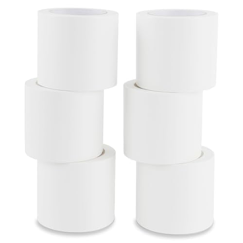 Lichamp 6 Rolls Vinyl Tape, Premium Safety Marking and Traffic Floor Marking Tape, Bundling, Social Distancing, 4 Inch x 36 Yards per Roll, 216 Total Yards, White - color: White