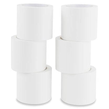 Lichamp 6 Rolls Vinyl Tape, Premium Safety Marking and Traffic Floor Marking Tape, Bundling, Social Distancing, 4 Inch x 36 Yards per Roll, 216 Total Yards, White - color: White
