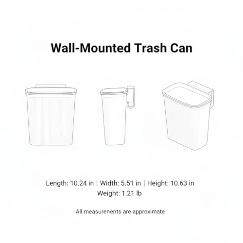 Wall-Mounted Trash Can, Compact 1.06 Gallon Waste Bin for Kitchen Cabinet or Bathroom, Space-Saving PP Plastic Disposal Unit (1 PC) - color: Blue