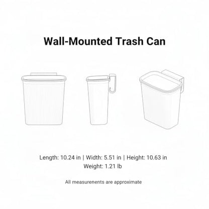 Wall-Mounted Trash Can, Compact 1.06 Gallon Waste Bin for Kitchen Cabinet or Bathroom, Space-Saving PP Plastic Disposal Unit (1 PC) - color: Blue