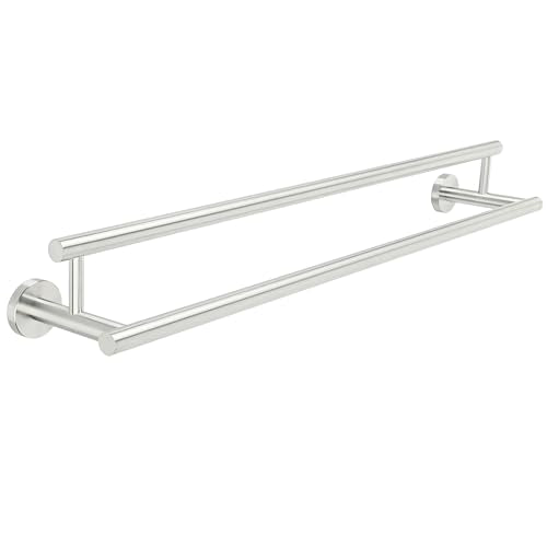 Alise Double Towel Bar,28" Towel Racks for Bathroom Wall Mounted,Nickel | Bathroom Towel Rack SUS304 Stainless Steel Bathroom Towel Holder Quick Drying Hand Towel Holder Towel Bar for Walls - color: Brushed Nickel, size: 28-Inch (2-Bars)