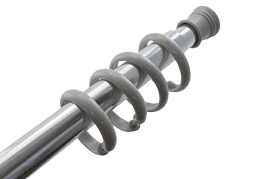 12 Piece Plastic Basic Locking Round Hook Easy Gliding Shower Curtain Rings Fits All Standard Size Shower Rods (Grey) - color: Grey