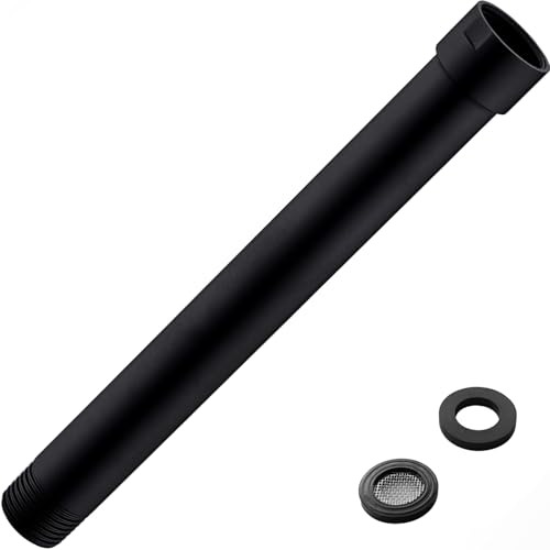 Shower Arm Extender 8 Inch Rainfall Shower Head Extension Arm, Lower Handheld Shower Head Combo, Female to Male NPT 1/2 Inch, Matte Black - color: Black, style: 8-Inch