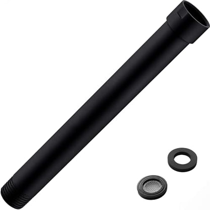 Shower Arm Extender 8 Inch Rainfall Shower Head Extension Arm, Lower Handheld Shower Head Combo, Female to Male NPT 1/2 Inch, Matte Black - color: Black, style: 8-Inch