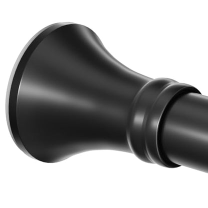 Black Shower Curtain Rod 36-68 Inch(3-5.67ft), No Slip No Drill Stainless Steel Spring Tension Curtain Rod, No Rust Shower Rod Adjustable For Bathroom closet - color: Matte Black, size: 36"-68"