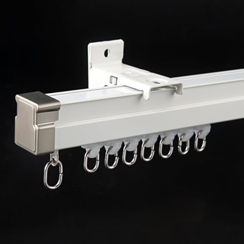 White Curved Curtain Track Ceiling Mount Heavy Duty, Wall Mounting Shower Closets Curtains Bendable Rail 50 45 40 35 30 25 20 15 10 5 ft, for Privacy in Open Rooms(Wall Mount,1.6m/5.2ft) - color: Wall Mount, size: 1.6m/5.2ft