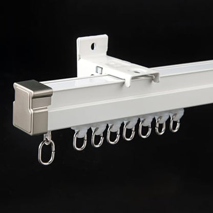 White Curved Curtain Track Ceiling Mount Heavy Duty, Wall Mounting Shower Closets Curtains Bendable Rail 50 45 40 35 30 25 20 15 10 5 ft, for Privacy in Open Rooms(Wall Mount,1.1m/3.6ft) - color: Wall Mount, size: 1.1m/3.6ft