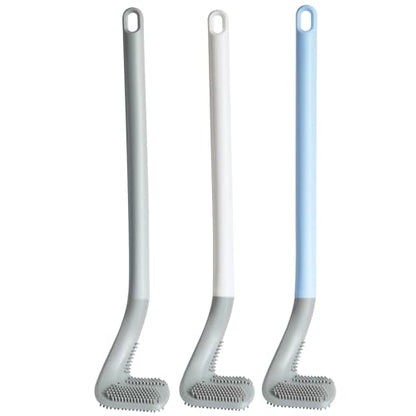 3 Pack Golf Toilet Brush, Flexible Long Handled Toilet Cleaning Brush, 360° No Dead Space Deep Toilet Cleaning Brush, Toilet Brush for Bathroom, with Hook (White + Blue + Grey) - color: White + Blue + Grey