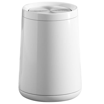 10 L/2.6Gallen,Swing Lid Trash Can,Metal Garbage Can with Flipping Lid,for Bathroom,Living Room,Bedroom,Hotel,Office, Laundry Room(White) - color: White