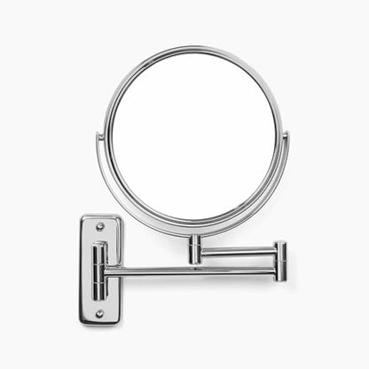 JERDON Wall-Mounted Makeup Mirror - 5X Magnification - Chrome - JP7506CF | 8" Round Frame, 13.5" Wall Extension Arm - color: Chrome, size: 5X Magnification