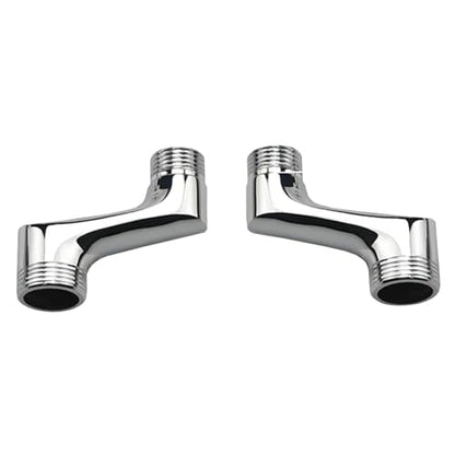 2Pcs Shower Head Adapter, Brass Shower Head Extender, Adjustable Swivel Arm, 1/2 3/4 Offset Connection, Excentric Toilet Connection