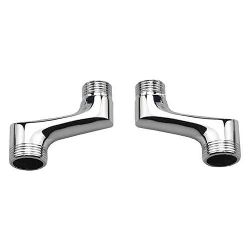 2Pcs Shower Head Adapter, Brass Shower Head Extender, Adjustable Swivel Arm, 1/2 3/4 Offset Connection, Excentric Toilet Connection