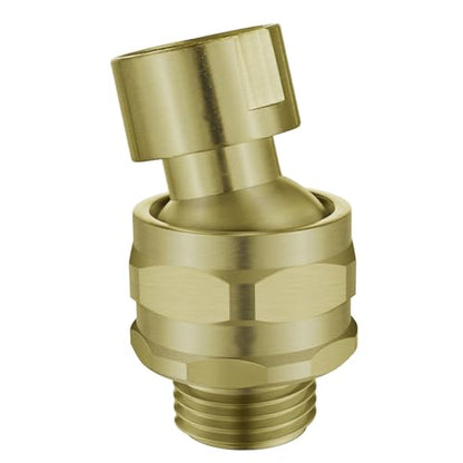 Shower Head Swivel Ball Adapter Brass Adjustable Shower Arm Connector Universal Showering Component Shower Arm Extension- Brushed Gold - color: brushed gold