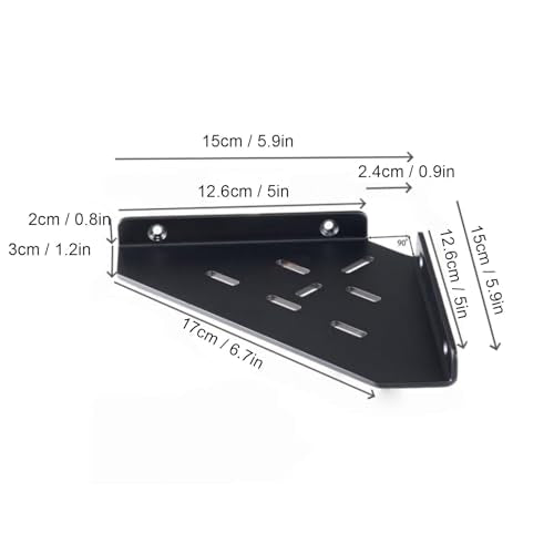 AYNEFY Shower Corner Shelf, Matte Modern Sturdy Coner Floating Acrylic Mount Sheves Rustproof Wall Mounted Accessories for Bathroom Kitchen Smooth Organizers and Storage
