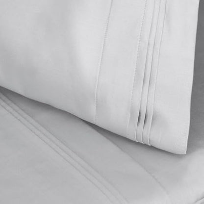 SUPERIOR Egyptian Cotton 4 Piece Sheet Set, Luxury 1000 Thread Count, Modern Design, Sustainable Sheets, Ultra-Soft Basics, Solid, Deep Pocket Fitted Sheet, Flat Sheet, Pillowcases, Queen, Platinum - color: Platinum 01, size: Queen