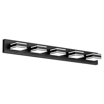 Ralbay Black Vanity Light Fixtures 40.5inch 5-Light Acrylic Modern LED Matte Black Bathroom Wall Vanity Lighting Fixtures Over Mirror - color: Black, size: 40.5 inch