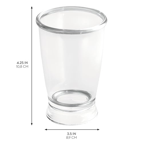 iDesign Plastic Bathroom Storage Tumbler, Clear, Pack of 2 | Countertop or Vanity Storage, Set of 2 - style: Pack of 2