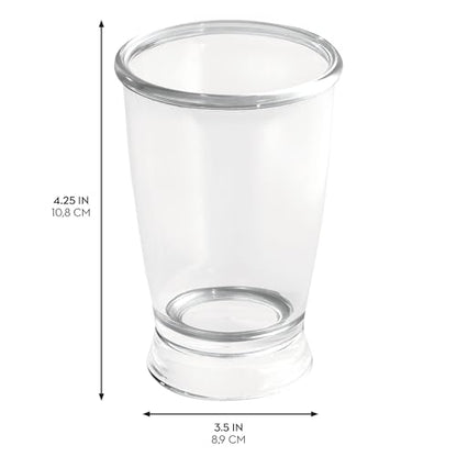 iDesign Plastic Bathroom Storage Tumbler, Clear, Pack of 2 | Countertop or Vanity Storage, Set of 2 - style: Pack of 2