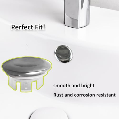 4 Pack Stainless Steels Sink Trim Overflow Covers,2-Layer Basin Sink Overflow Rings Round Hole Insert in Cap,Sink Over flow Cover Hole Insert Cap for Kitchen Bathroom - style: 2-layer Concave