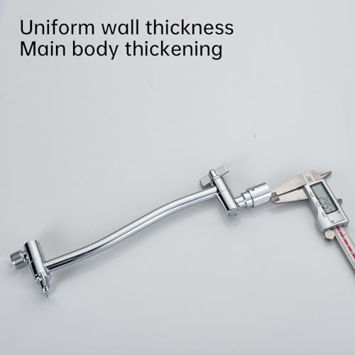 Joyrain Shower Arm Extension with Flange Base, 304 Stainless Steel Extension Pipe, Adjustable Flexible Shower Arm (Chrome, 11-Inch Adjustable Shower Head Extension Arm) - color: Adjustable Shower Head Extension Arm ( 11-Inch ), size: Chrome