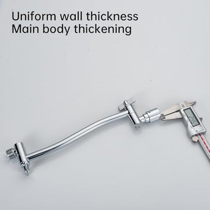 Joyrain Shower Arm Extension with Flange Base, 304 Stainless Steel Extension Pipe, Adjustable Flexible Shower Arm (Chrome, 11-Inch Adjustable Shower Head Extension Arm) - color: Adjustable Shower Head Extension Arm ( 11-Inch ), size: Chrome
