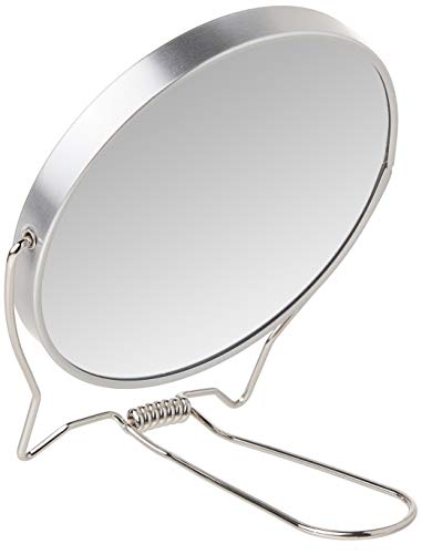 Goody Two-Sided Makeup Mirror with Stand - 1X and 3X Dual Sided Magnification - Lightweight & Portable Table Top Magnifying Vanity Mirror - size: 7.1"L x 5.1"W (Pack of 1), style: 2-Sided Mirror