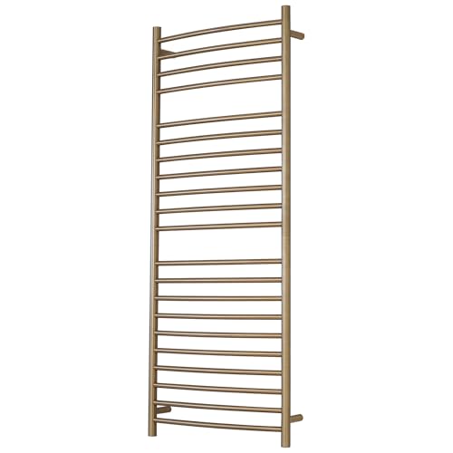Electric Towel Warmer - Wall Mounted Bathroom Heated Towel Rack, Plug-in Design & Brushed Stainless Steel Finish Gold 21 Bar - color: Gold With Single Press, size: 21 Bar